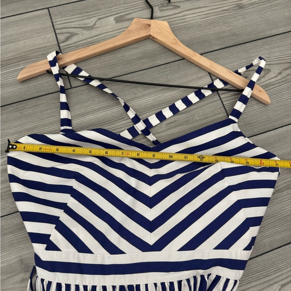 J.Crew Stripe Ruffle Cotton Maxi Dress - 10 - Picture 10 of 12